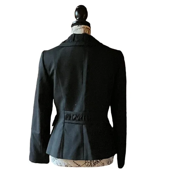 Tahari ASL Black Button Up Womens Blazer Jacket  Petite 4P Business Casual - Picture 4 of 9